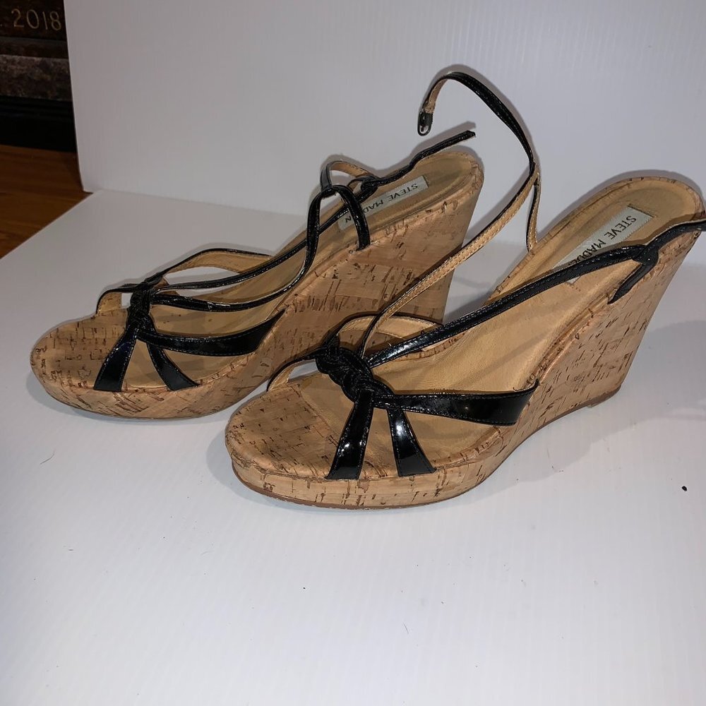 Steve Madden Cork 4 inch Wedge Heels Size 9.5